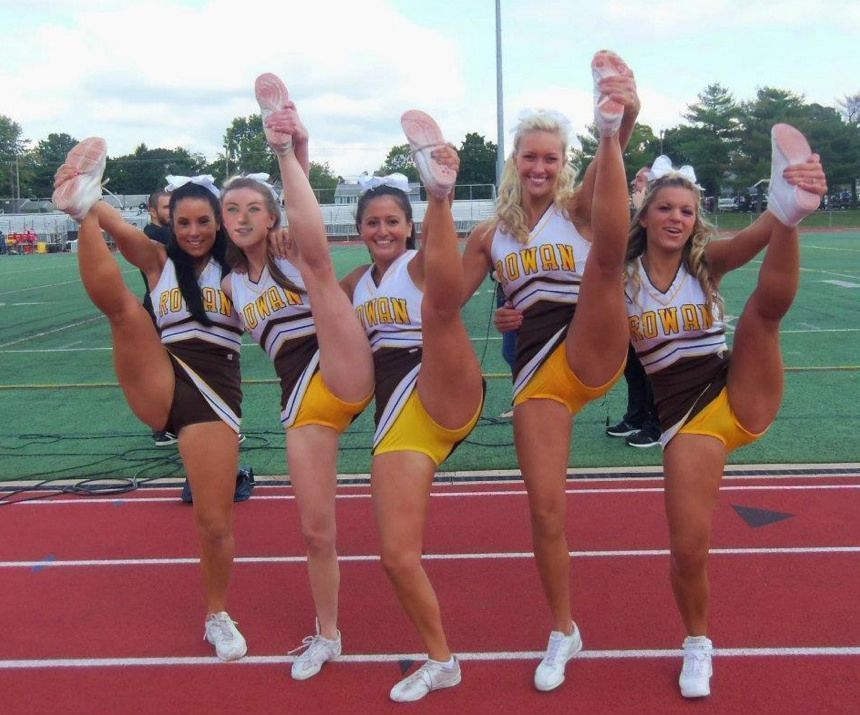 Young young cheerleaders upskirt