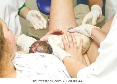 Women giving birth nake